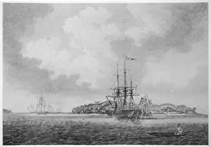 First fleet from England at Botany Bay, Australia