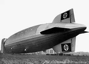 Friedrichshafen: The first flight of the Zeppelin airship Hindenburg (LZ 12