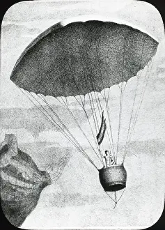 Garnerin: First human parachute descent by Garnerin, 1797