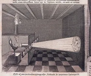 Optics: First illustration of a magic lantern. From