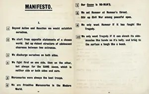 Manifesto: First issue of Blast magazine, 1914