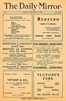 Tiffany: First issue of The Daily Mirror
