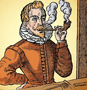 1595: First Known Image of Man Smoking, 1595