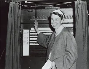 Lcgr1304: First Lady Eleanor Roosevelt votes at Hyde Park