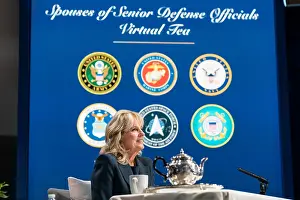 2020s: First Lady ill Biden hosts in a virtual tea with