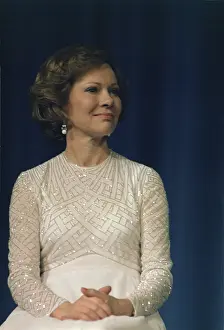 Fundraiser: First Lady Roslyn Carter in a white sequined ?