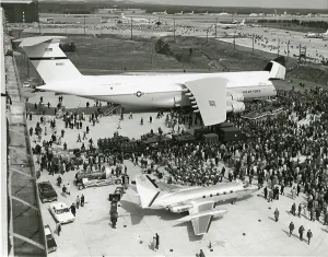 Jetstar: The first Lockheed C-5A Galaxy, 66-8303, is rolled out a