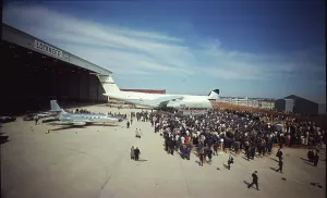 Jetstar: The first Lockheed C-5A Galaxy, 66-8303, is rolled out a