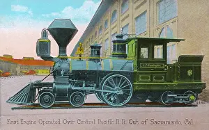 Sacramento: First locomotive engine in Sacramento, California, USA