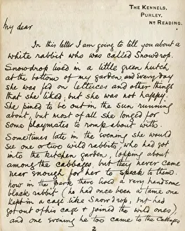 Snowdrop: First page of a book by Cecil Aldin, White Rabbit