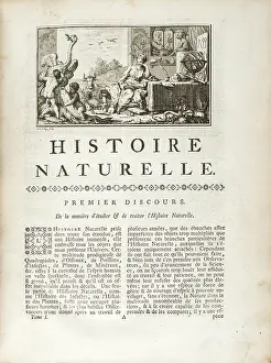 Avec: First page of first discourse: l'Histoire Naturelle