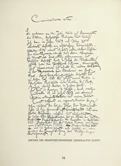 Autographing: First page of Gustav Klimts autograph draft