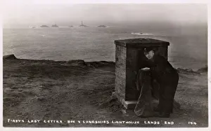 Sack: First and last postbox, Land's End, Cornwall