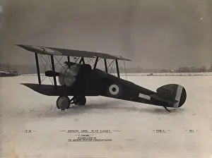 Brooklands: The first Sopwith F1 Camel in snow at Brooklands