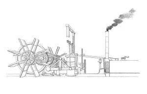 Inventions: First Steamboat Machinery, 19th C