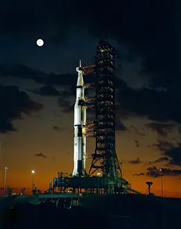Liftoff: First test flight of a giant Saturn V rocket ?