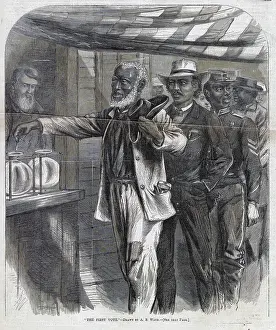 Waud: The First Vote. An elderly African American ?