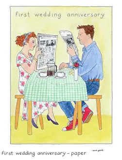 Godsill: First Wedding Anniversary - reading newspapers