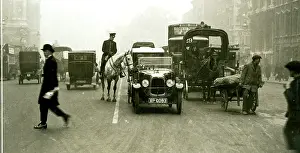 Smog: First white line painted on a London road
