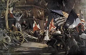 Rejoicing: The first World war (1918). Celebration of the Victory