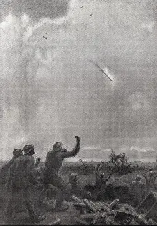 Entrench: First World War (1918). German plane on fire, beign