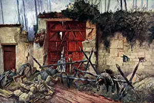 Ports: First World War battlefield scene, 1918. A gate