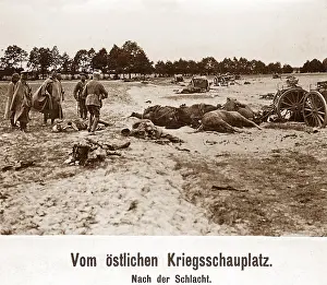 Proof: First World War: German soldiers after a battle on the Easte