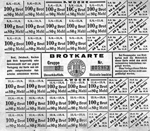 Destitution: First World War / WWI, Germany, rationing of