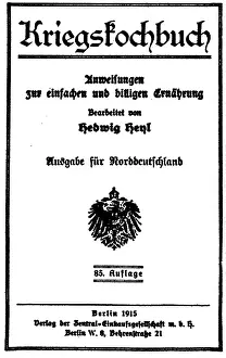 Heyl: First World War / WWI, Kriegskochbuch (Wartime