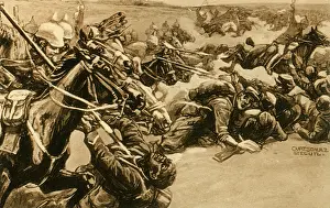 Krieg: First World War / WWI, military postcards, Kavallerie-Attack