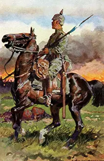 Pickelhaube: First World War / WWI, military postcards, Bavarian