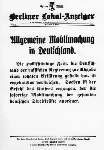 Allgemeine: First World War / WWI, outbreak of the war, Allgemeine