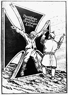 Crucifying: First World War / WWI, propaganda, British leaflet