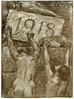 Burdens: First World War / WWI, propaganda, after a drawing