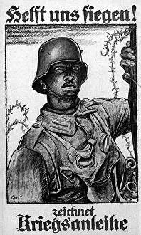 Kriegsanleihe: First World War / WWI, propaganda, Helft uns