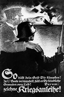 Geld: First World War / WWI, propaganda, poster So