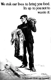 Wasting: First World War / WWI, propaganda, poster We