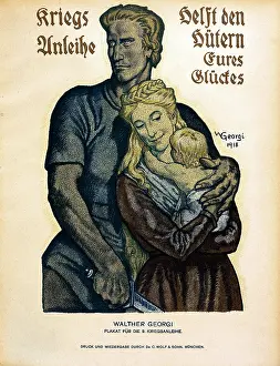 Happyness: First World War / WWI, propaganda, poster Helft