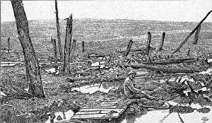 Dugouts: First World War / WWI, Western Front, destroyed
