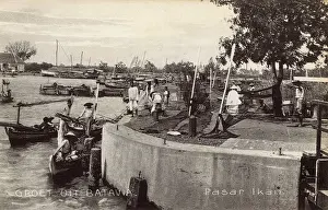 Fish market, Batavia (Jakarta), Java, Indonesia