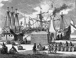 Whaling: Fish oil production in a Dutch harbor