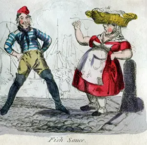 Sauce: Fish Sauce - 19th century comical cartoon