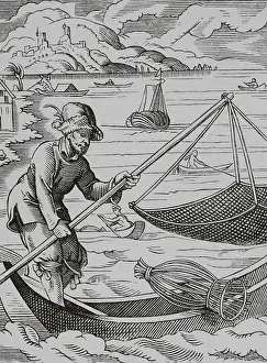 Lacroix: The fisherman, 16th century. Engraving