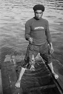 Lobster: Fisherman at Pollensa in Mallorca