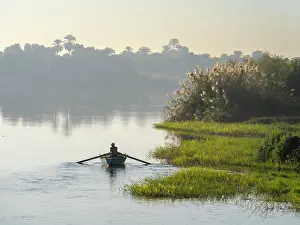 Edfu: Fisherman, River Nile, Aswan Governate, Egypt