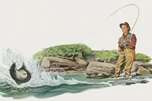 Outcropping: Fisherman Snags Salmon