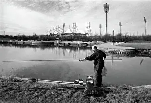 Angling: Fisherman at Tinsley Locks, Sheffield