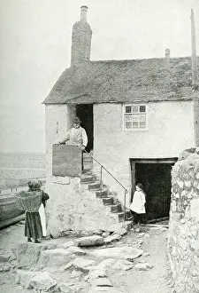 Neighbours: Fisherman's cottage at Mousehole, Cornwall, England
