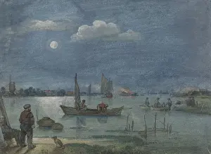Avercamp: Fishermen by Moonlight