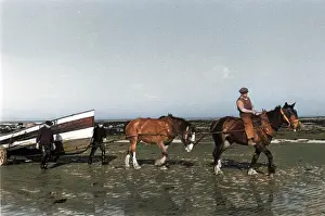 Margaret Monck: Fishermen pulling in a fishing boat